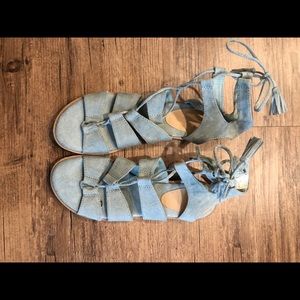 Blue suede sandals!!